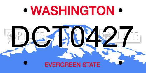 DCT0427 Washington License Plate