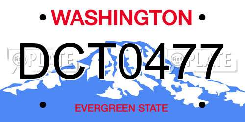 DCT0477 Washington License Plate
