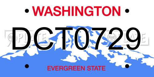 DCT0729 Washington License Plate