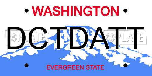 DCTDATT Washington License Plate