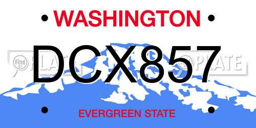 DCX857 Washington License Plate