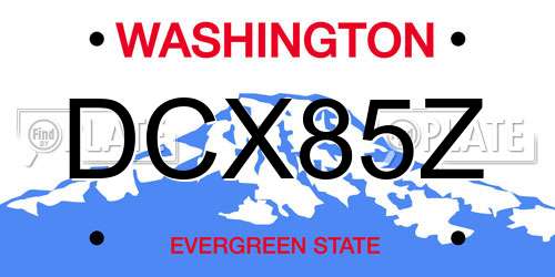 DCX85Z Washington License Plate