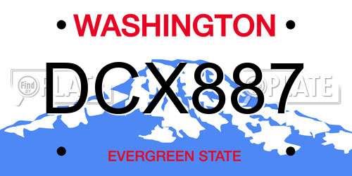 DCX887 Washington License Plate