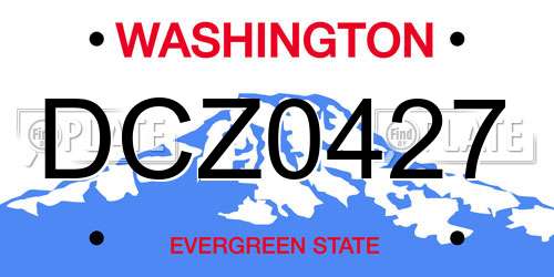 DCZ0427 Washington License Plate