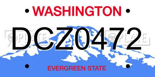 DCZ0472 Washington License Plate