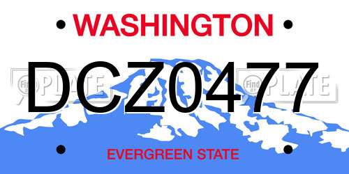 DCZ0477 Washington License Plate