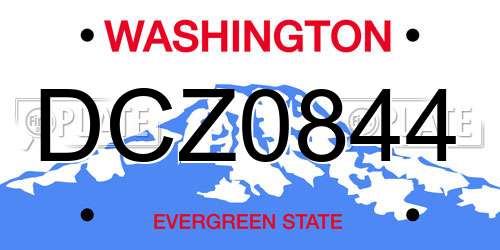 DCZ0844 Washington License Plate