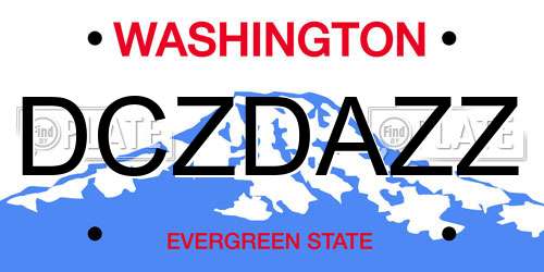 DCZDAZZ Washington License Plate