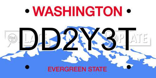 DD2Y3T Washington License Plate