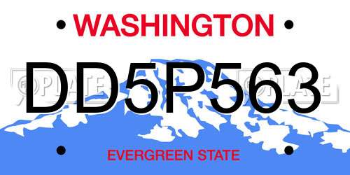 DD5P563 Washington License Plate