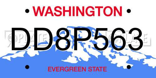 DD8P563 Washington License Plate