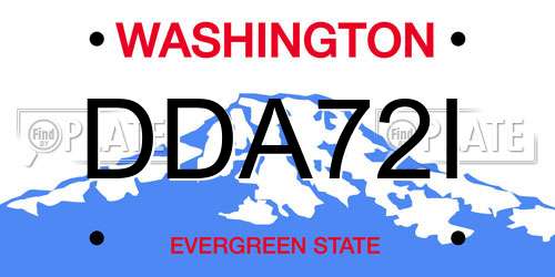 DDA72I Washington License Plate