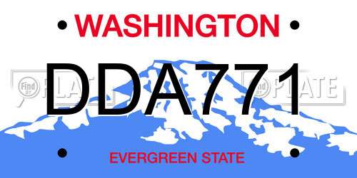 DDA771 Washington License Plate