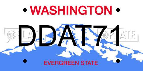 DDAT71 Washington License Plate