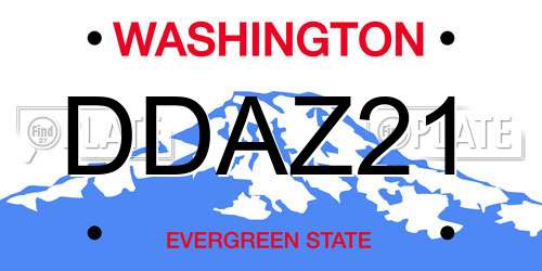 DDAZ21 Washington License Plate