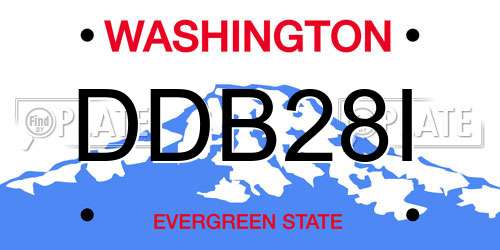DDB28I Washington License Plate