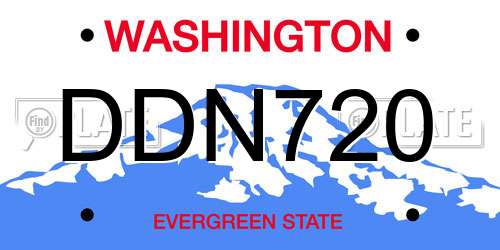 DDN720 Washington License Plate