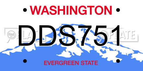 DDS751 Washington License Plate