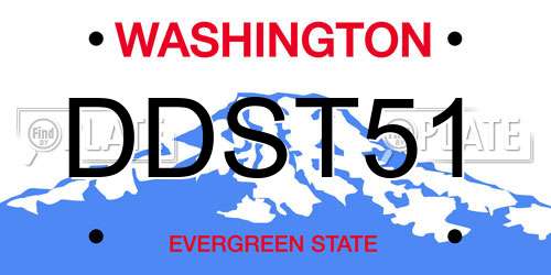 DDST51 Washington License Plate