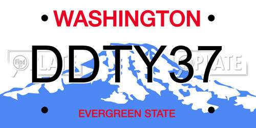 DDTY37 Washington License Plate