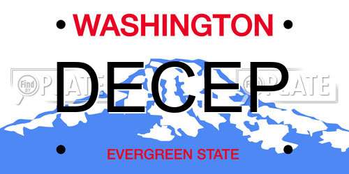 DECEP Washington License Plate