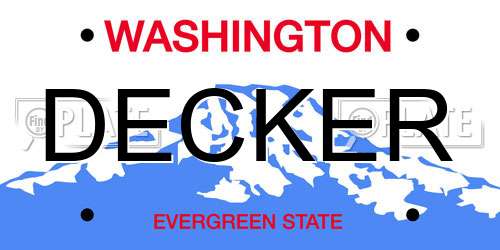 DECKER Washington License Plate
