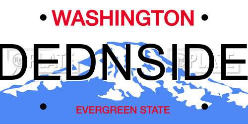 DEDNSIDE Washington License Plate
