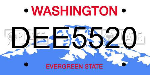 DEE5520 Washington License Plate