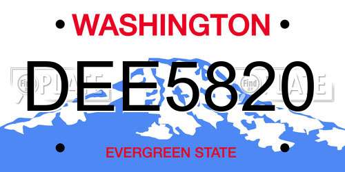 DEE5820 Washington License Plate
