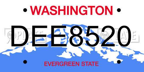 DEE8520 Washington License Plate