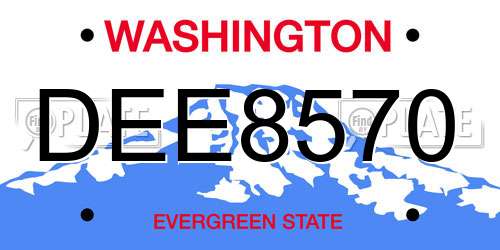 DEE8570 Washington License Plate