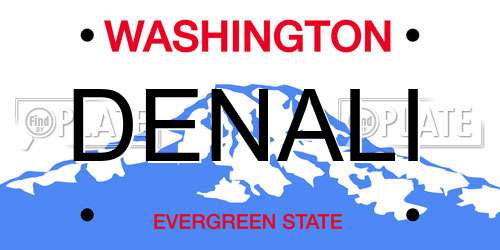 DENALI Washington License Plate