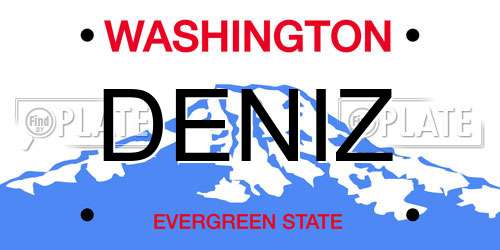 DENIZ Washington License Plate