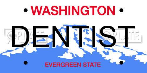 DENTIST Washington License Plate