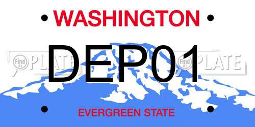 DEP01 Washington License Plate