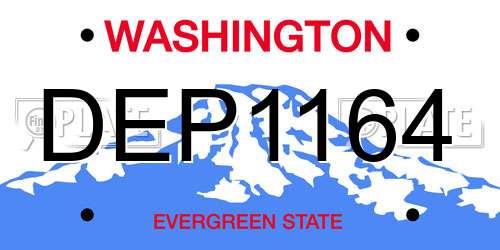 DEP1164 Washington License Plate