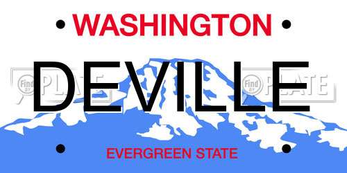 DEVILLE Washington License Plate