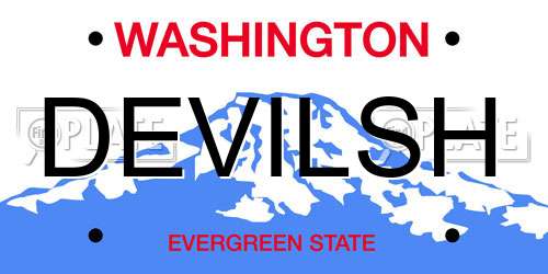 DEVILSH Washington License Plate