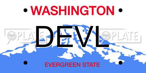 DEVL Washington License Plate