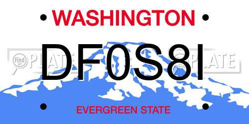 DF0S8I Washington License Plate