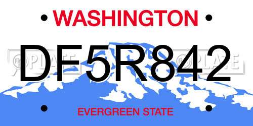 DF5R842 Washington License Plate