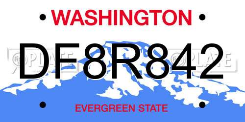 DF8R842 Washington License Plate