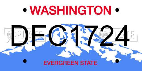 DFC1724 Washington License Plate