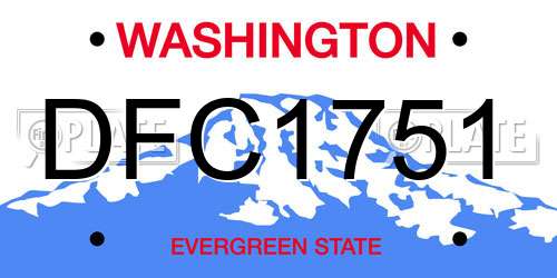 DFC1751 Washington License Plate