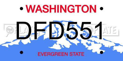DFD551 Washington License Plate