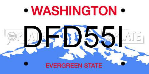 DFD55I Washington License Plate