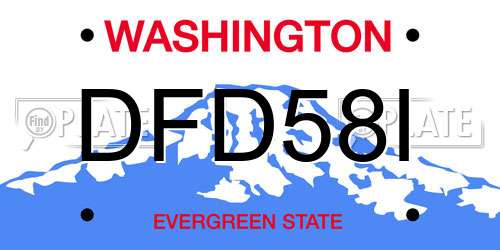 DFD58I Washington License Plate