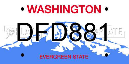 DFD881 Washington License Plate