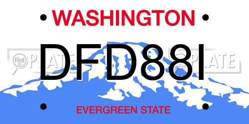 DFD88I Washington License Plate
