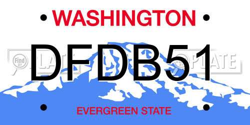 DFDB51 Washington License Plate